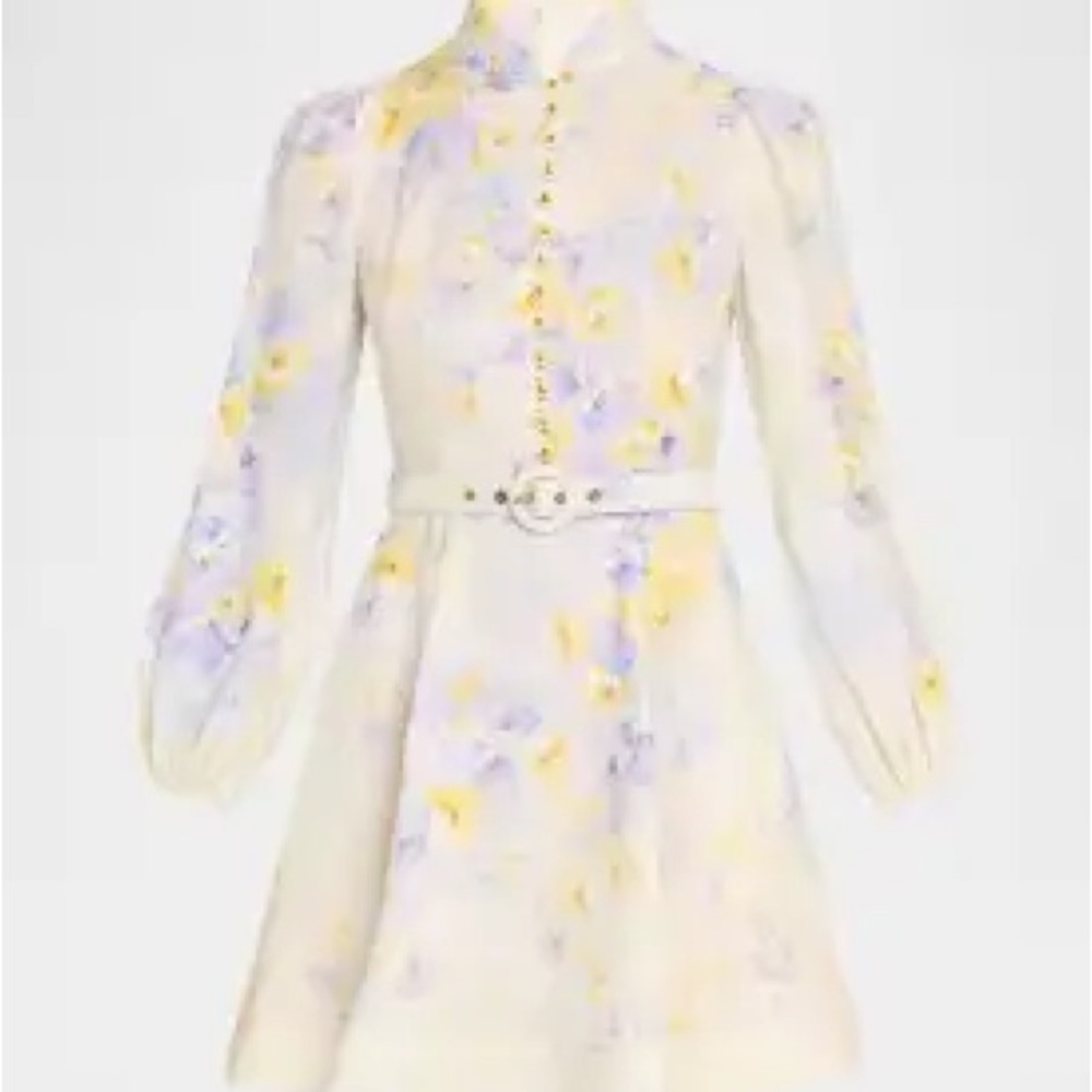 Zimmermann Crushed Buttoned  Mini Dress